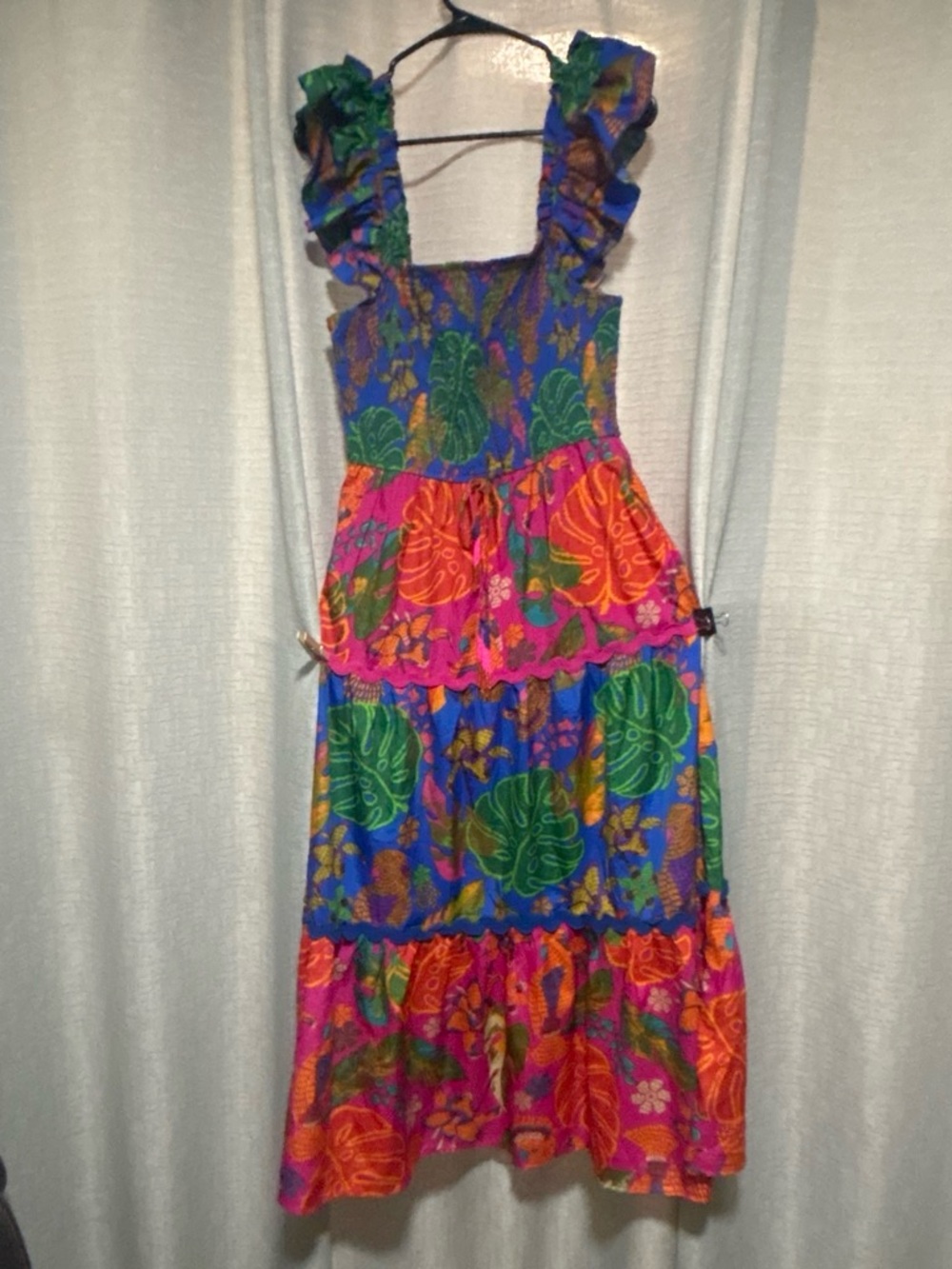 Vibrant Tropical Tiered Sundress
